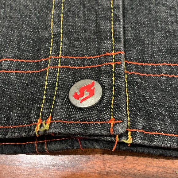Johnny Blaze Kids “Flame” Reversable Heavy Denim Jacket - SIZE SEE MEASUREMENTS - Picture 8 of 16